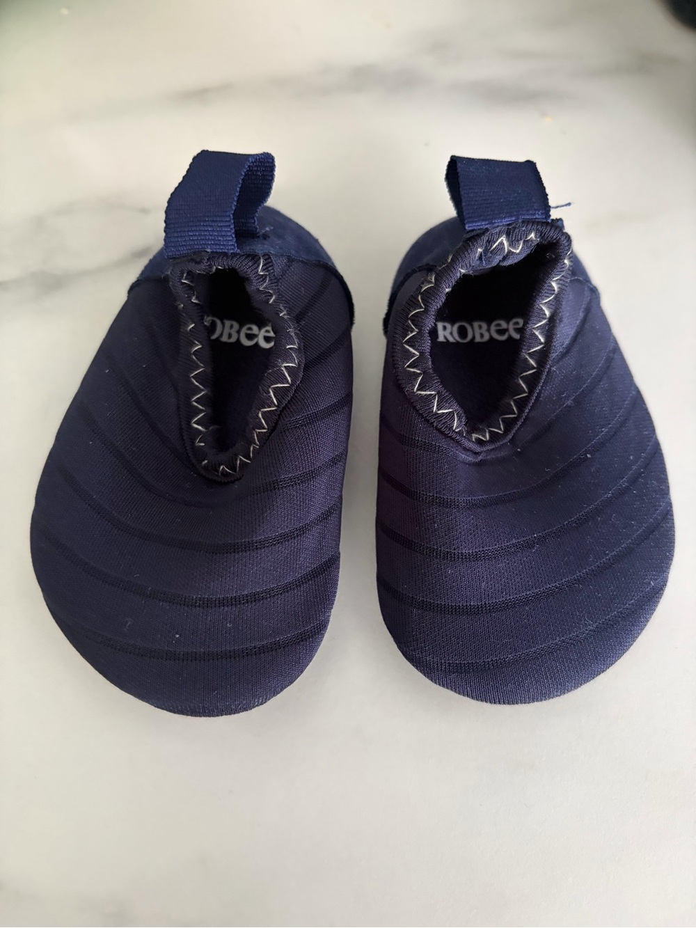 Robeez Navy Blue Elastic-Collar Kids Water Slip-Ons size 1
